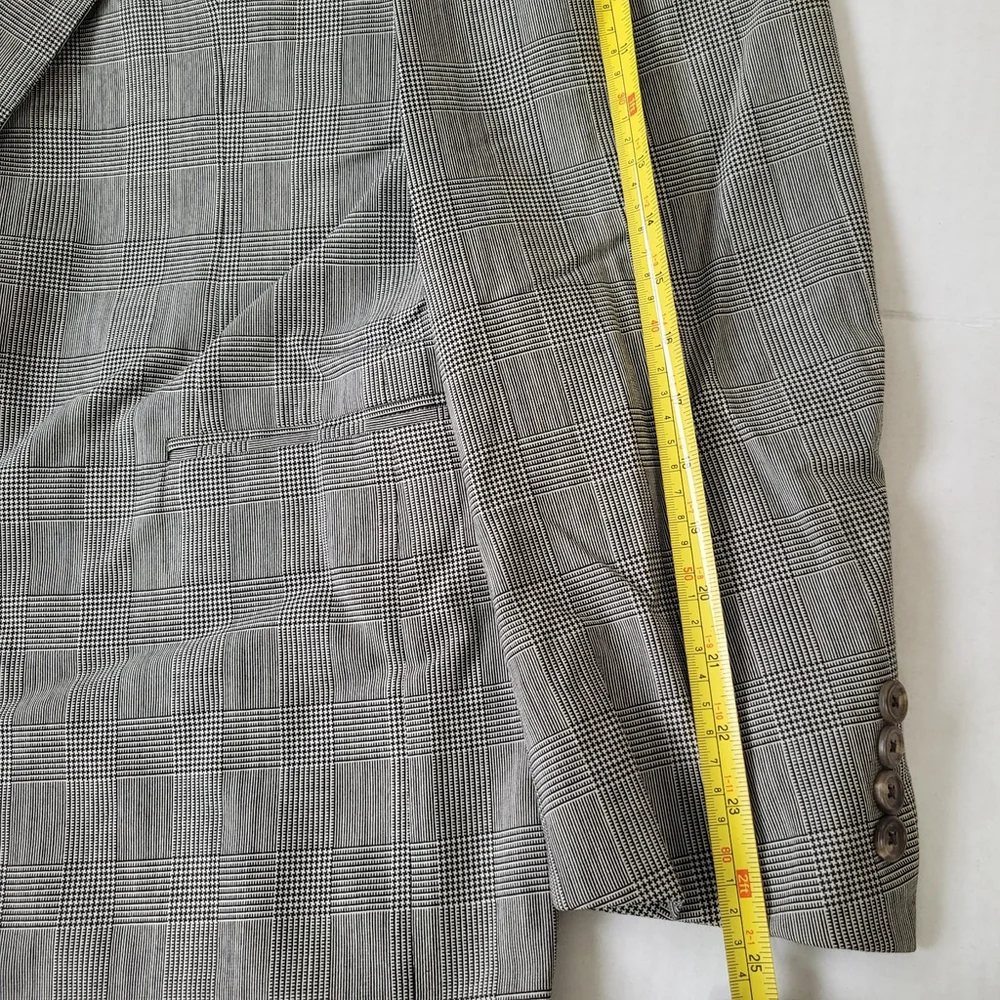 Vintage Polo Ralph Lauren Blazer Jacket Wool plaid pattern Gray 42L USA